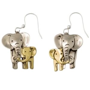 Elephants Two-Tone Earrings